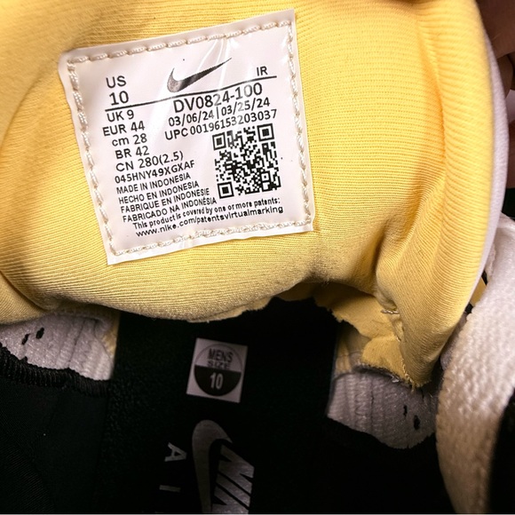 Nike Men's air flight light mids White Sneakers with Black and Yellow Highlights - Picture 3 of 6